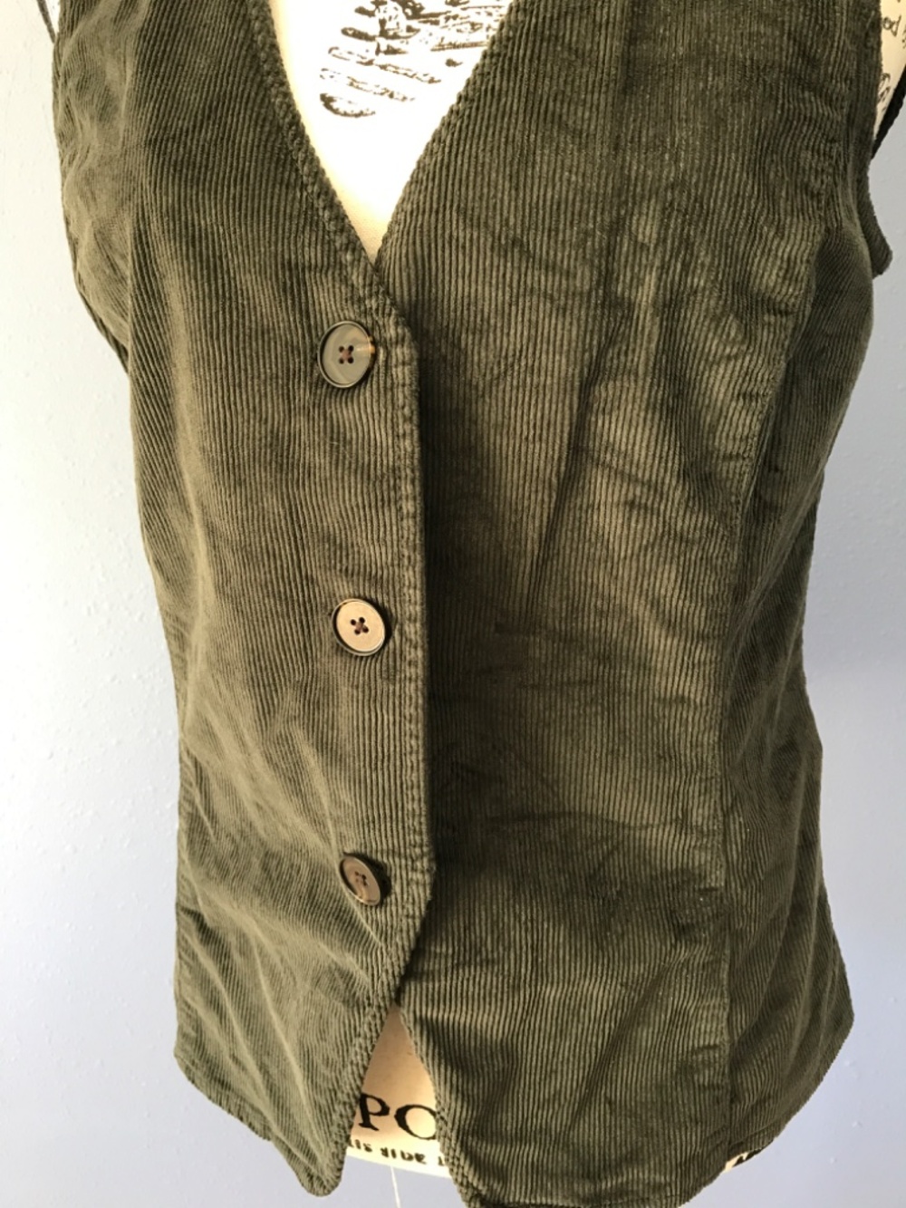 Green Corduroy Madewell Vest Size 2 - Picture 5 of 9